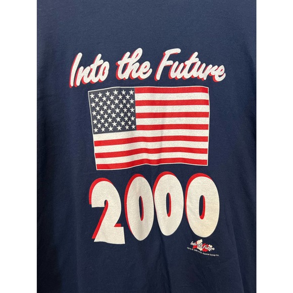 Vintage Fruit of the Loom into the Future Y2K 2000 Shirt 1999 - Clinton Bush XL - Picture 3 of 5